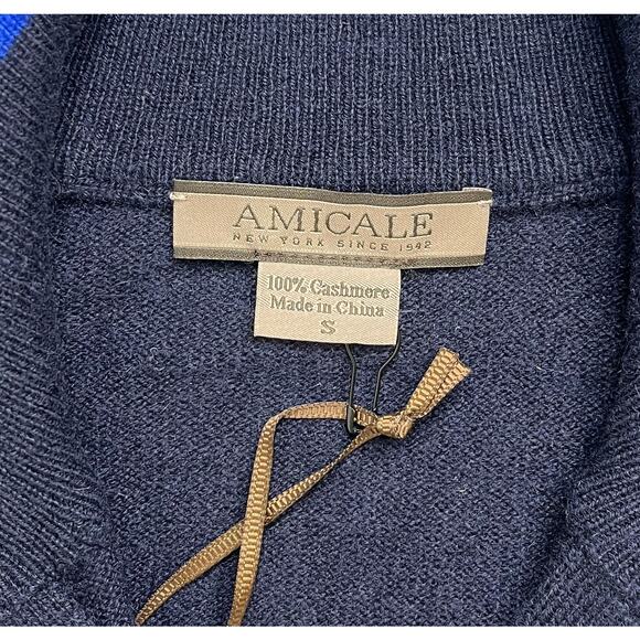 5-32 AMICALE NWT Men's Sweater Striped 100% Cashmere Small - Picture 7 of 11